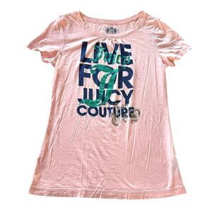Juicy Couture Vintage Pink Graphic T-Shirt Top Girls Sz. 14